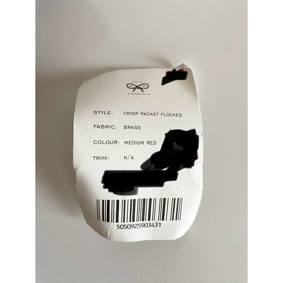 Anya Hindmarch Flocked Crisp Packet Clutch Crossbody Medium Red Burgundy Chain - Picture 16 of 16